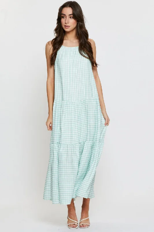 Discounts On Casual Weekend Styles Check A Line Dress Maxi