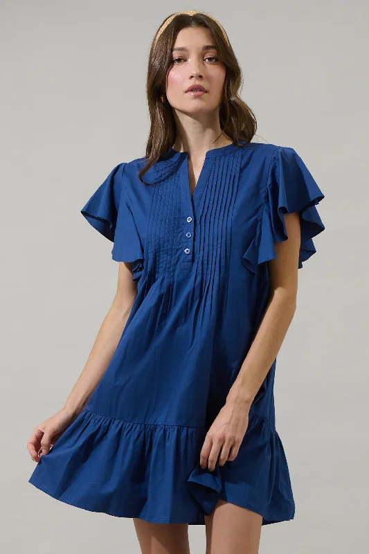 Limited Time Offer Lizzy Pleated Ruffle Mini Dress