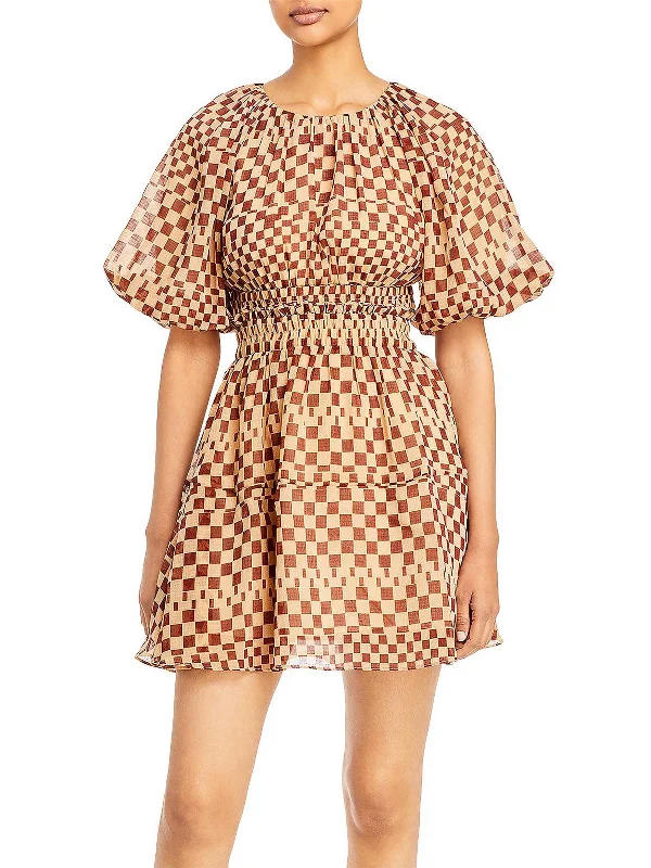 Hot Styles Womens Checkered Fit & Flare Dress