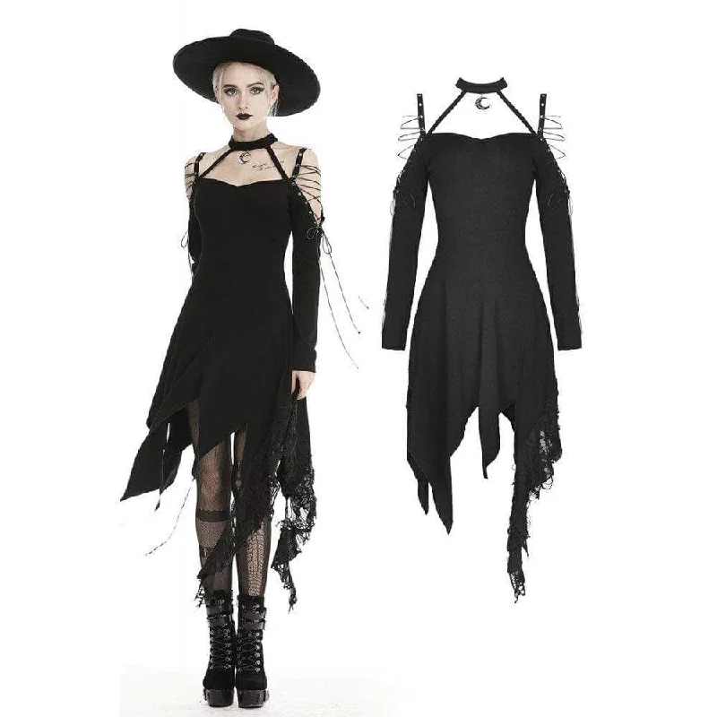 Limited Time Offers Women's Gothic Off-shoulders Ripped Slip Dresses