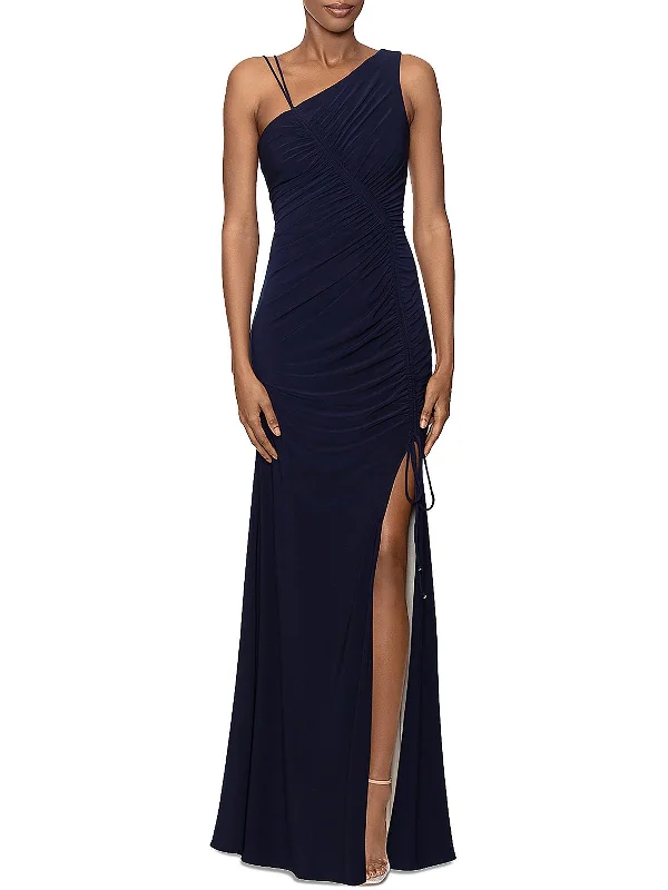 Dreamy Aesthetic Womens Knit One Shoulder Evening Dress