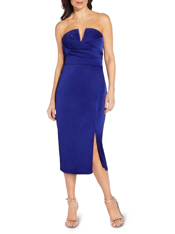 Effortless Style Womens Satin Mini Cocktail and Party Dress