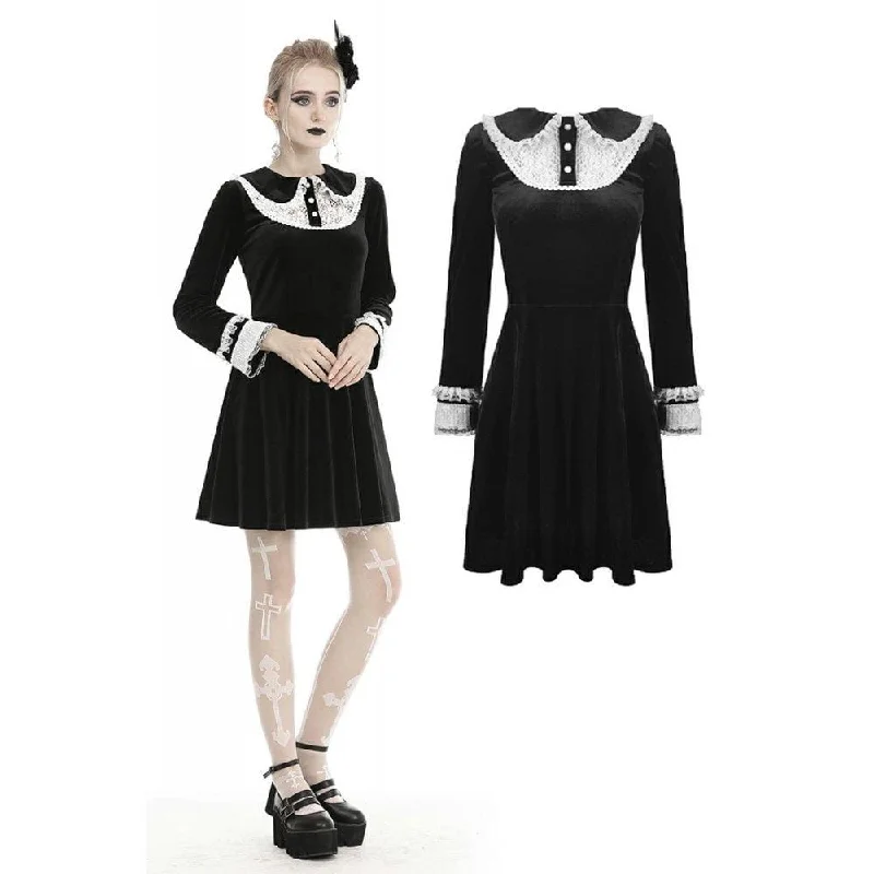 Athleisure Wear Promotion Women's Vintage Peter Pan Collar Velet Dresses