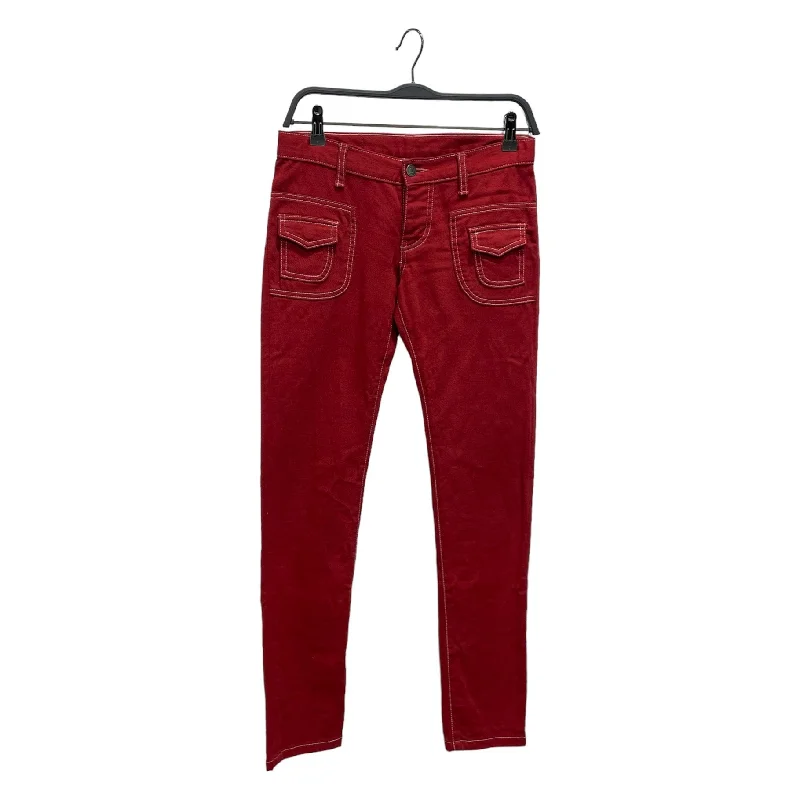 Elegant Simplicity Wardrobe HYSTERIC GLAMOUR/Skinny Pants/XS/Denim/RED/WHITE STITCHING