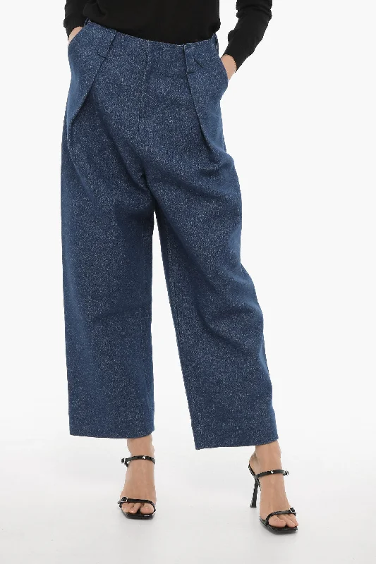 Dive Into Trendy Styles Ader Error BLUE MARK Low Waist Oversized Fit Single Pleat Pants