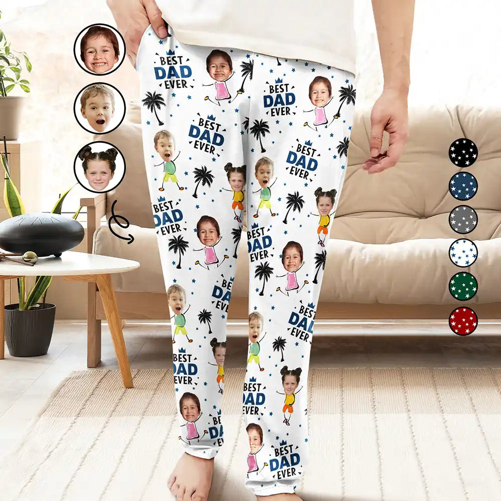 Dive Into Trendy Women's Fashion Custom Photo Best Dad Grandpa Ever - Personalized Pajama Pants