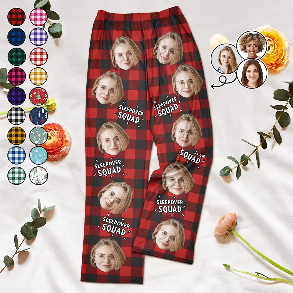 All Season Fashion Collection Custom Photo Bestie Sleepover Squad - Personalized Pajama Pants