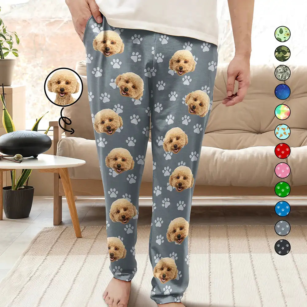 Fashion Forward Femininity Custom Photo Face Funny Pattern Dog Cat Family - Personalized Pajama Pants