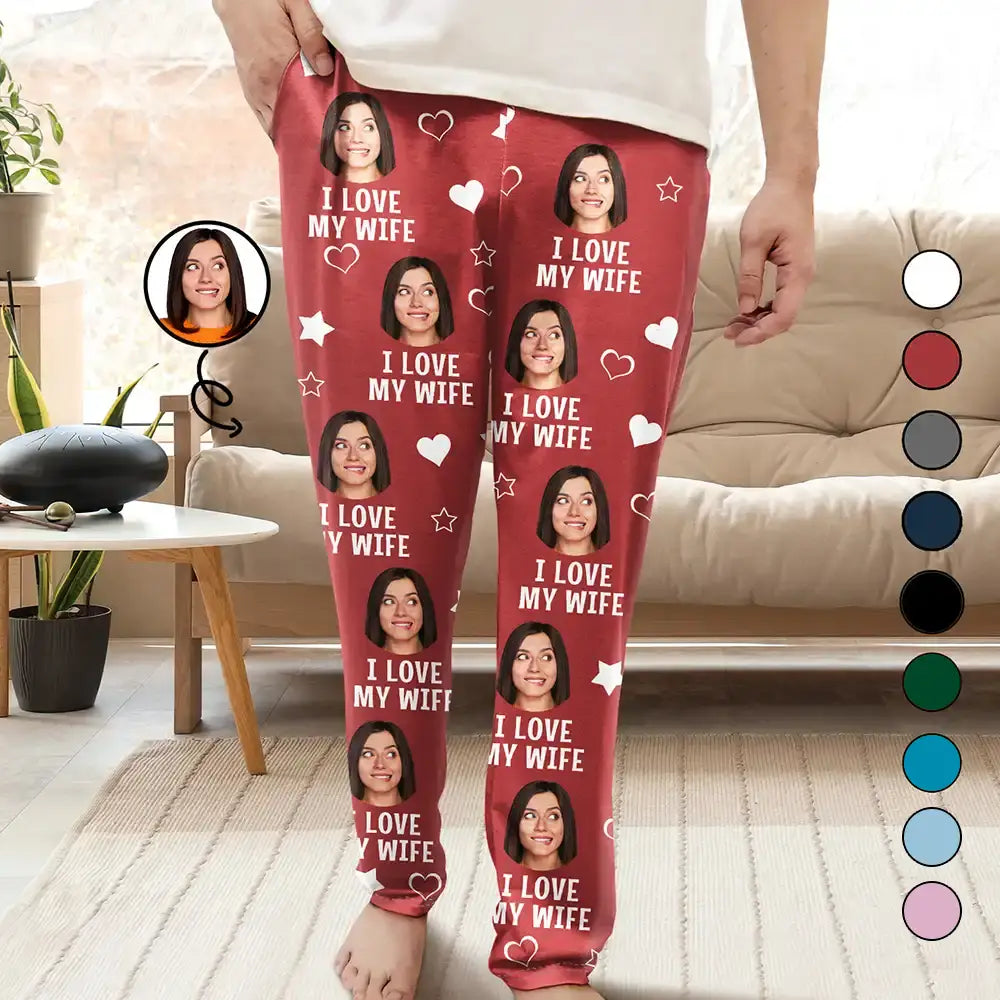 Style Streetwear Custom Photo Funny I Love My Lover - Personalized Pajama Pants