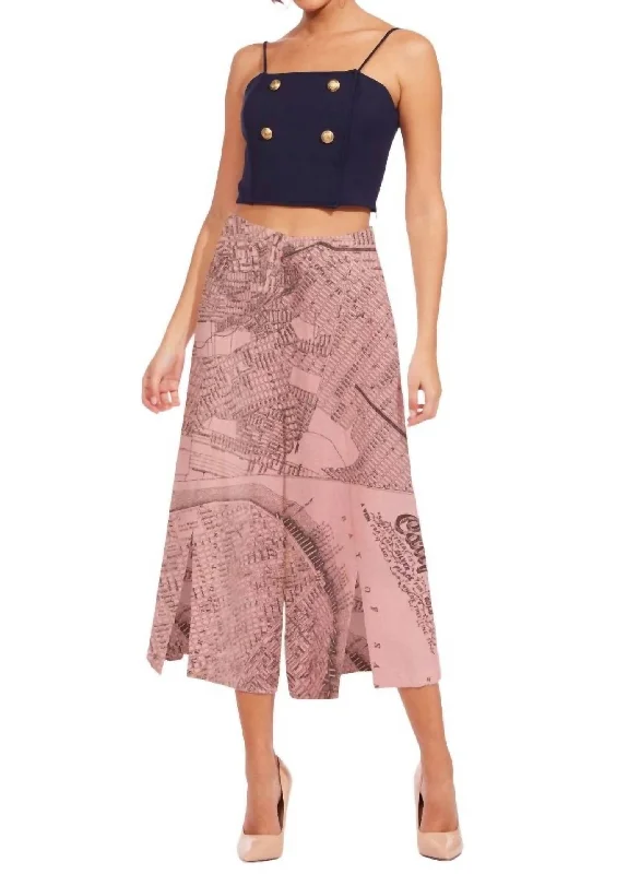 Cutting Edge Fashion Duval California Map Pant In Pink Map