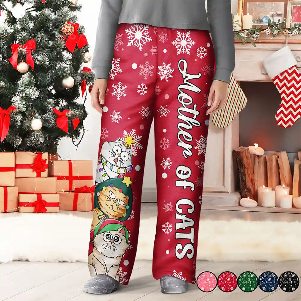 Versatile Style Wardrobe Funny Christmas Meowy Catmas Mother Of Cats - Personalized Pajama Pants