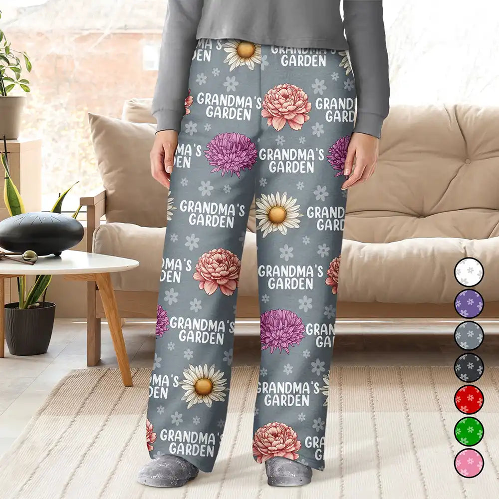 Effortless Everyday Wear Grandma's Garden Birth Flower - Personalized Pajama Pants