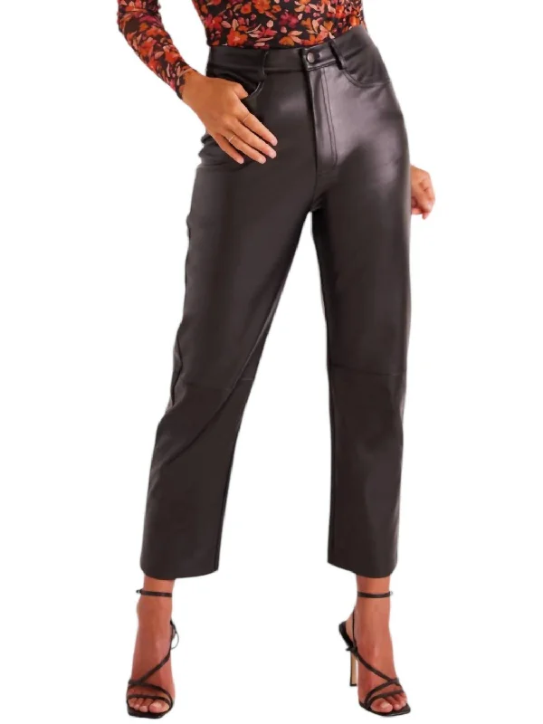 Signature Style Essentials Leena Faux Leather Pants In Black