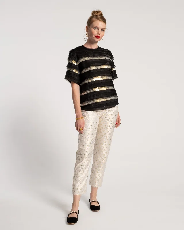 Trend Alert Lucy Pant Metallic Jacquard Gold