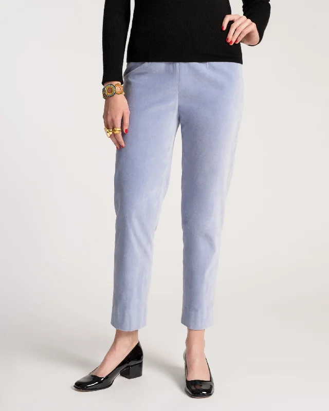 Trendy Clothing Sale Lucy Pant Stretch Velvet Light Blue