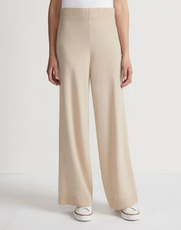 Limited Stock, Big Discounts Responsible Wool-Cashmere Wide Leg Pant In Oatmeal Melange