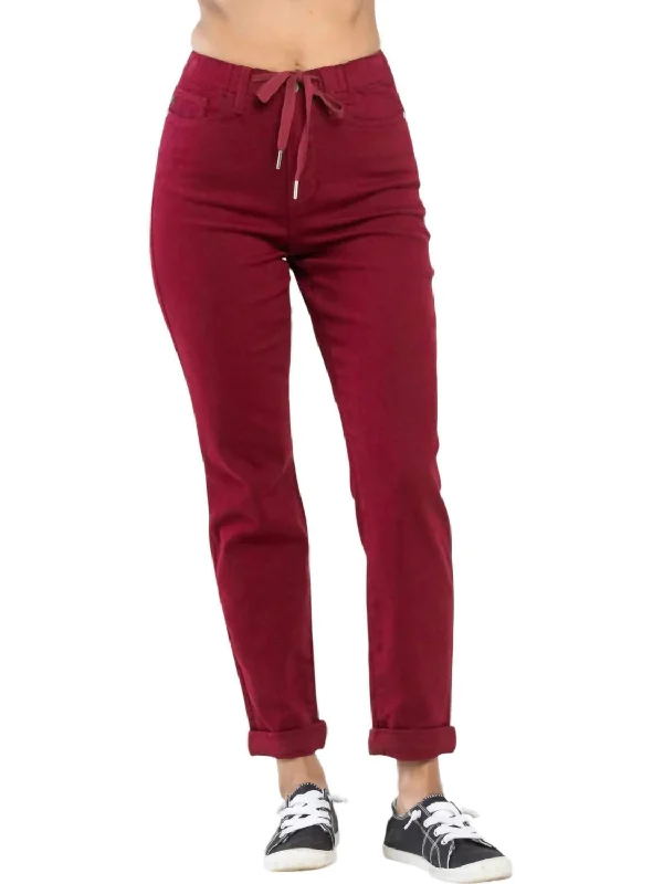 Trend Setting Threads Scarlett Joggers In Burgundy