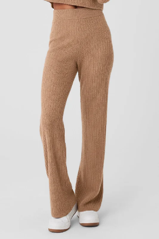 Trendy Styles Cashmere High-Waist Plush Waffle Pant - Toasted Almond