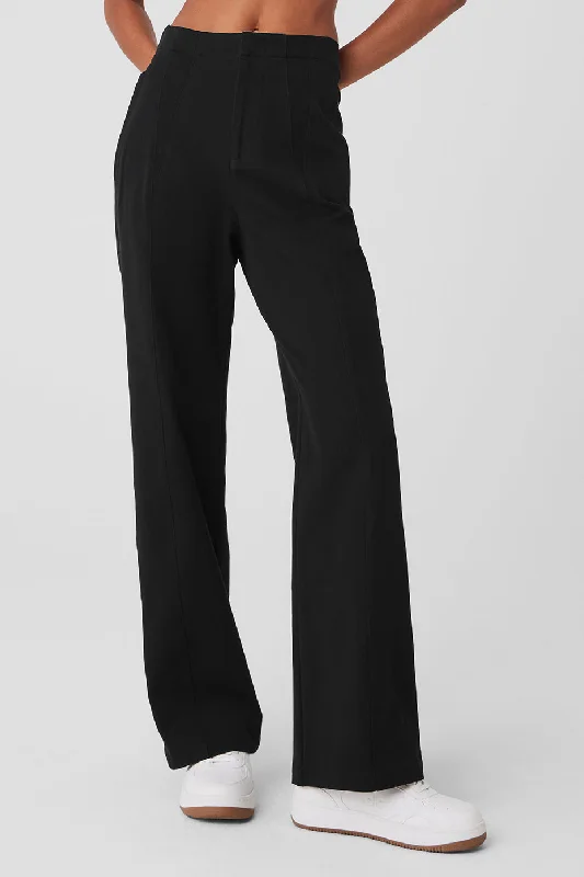 Hot Deals High-Waist On Point Moto Trouser - Black