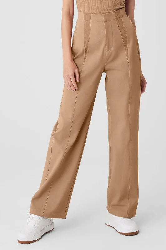 Fashion Essentials High-Waist On Point Moto Trouser - Toasted Almond