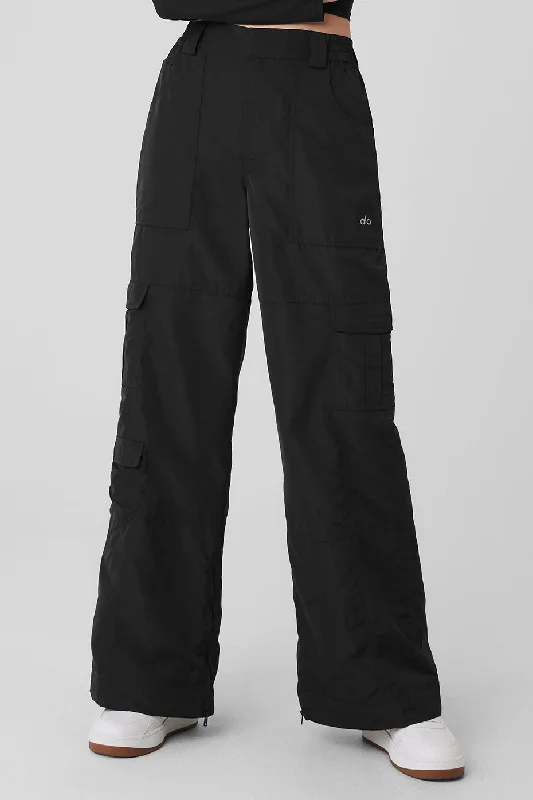 Seasonal Picks High-Waist Ski-Moto Puffer Pant - Black