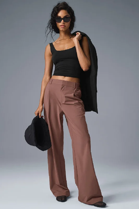 Elevate Your Wardrobe High-Waist Pursuit Trouser (Long) - Chestnut