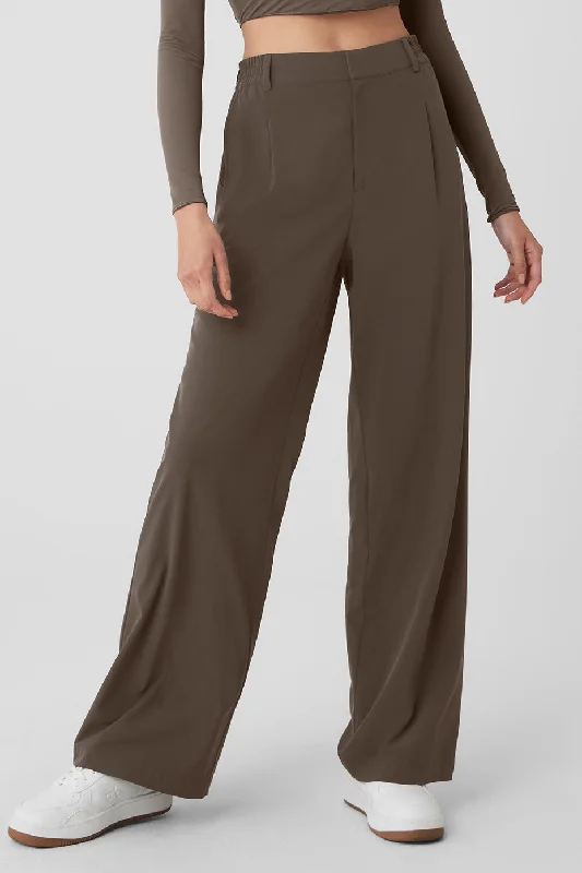 Evening Elegance High-Waist Pursuit Trouser - Olive Tree