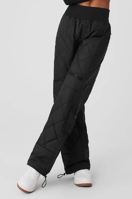 Summer Fashion High-Waist Snowrider Puffer Pant - Black