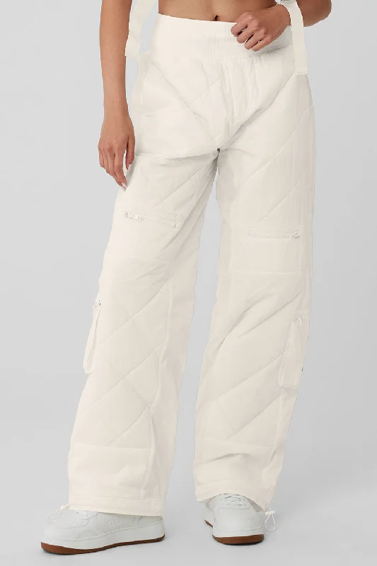 Designer Wear On Sale High-Waist Snowrider Puffer Pant - Ivory