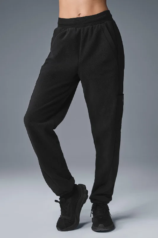 Spring Wardrobe Polar Fleece Wintry Mix Pant - Black